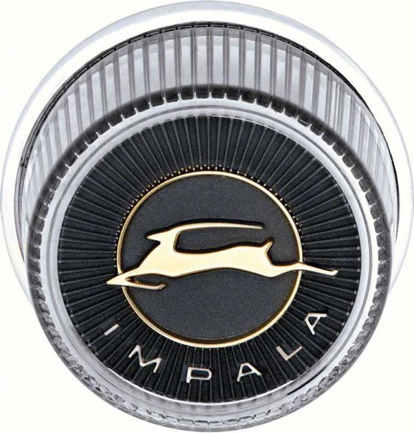 1965 Chevrolet Impala, Horn Cap Assembly, except Woodgrain Wheel, GM Licensed
