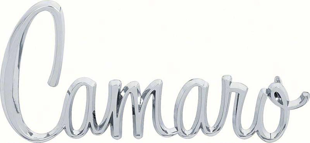 1970-74 Chevrolet, "Camaro" Front Fender or Rear Panel Emblem, with Hardware, Each, GM Licensed