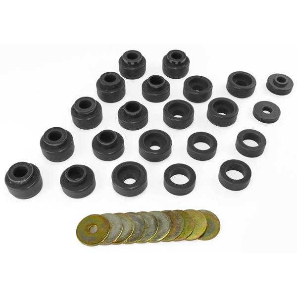 Rugged Ridge 1-105BL Body Mount Kit; Black; 87-95 Jeep Wrangler YJ