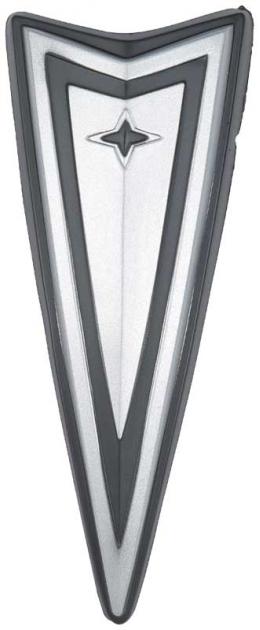 1967-68 Firebird, Front Nose Bumper Arrowhead Emblem, with 400 Engine, with Hardware, GM Licensed