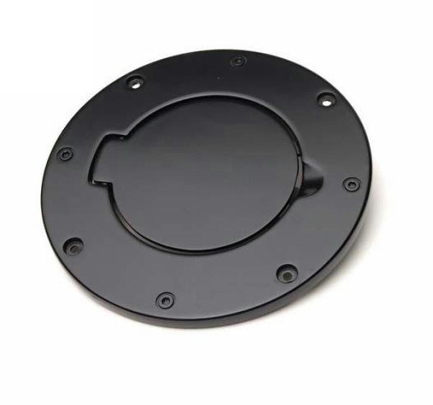 Rampage Products 75006 Billet Style Fuel Door Cover; Black Off Road Coat; Non-Locking