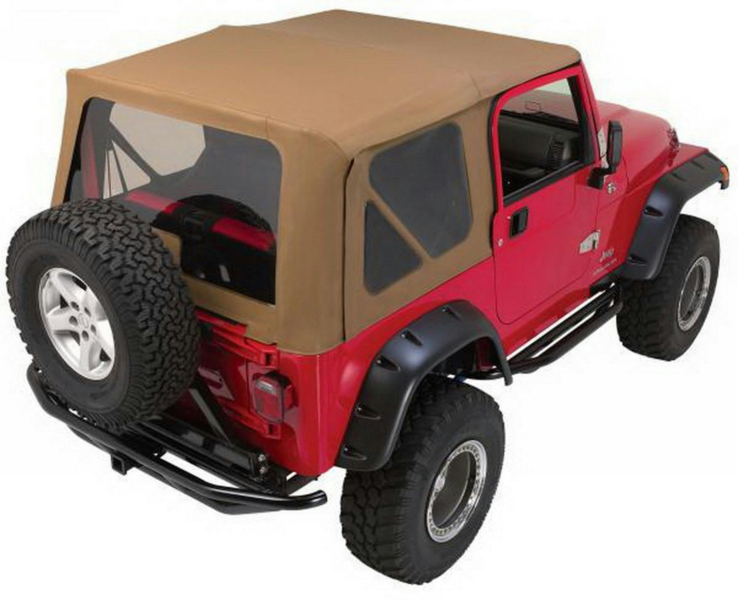 Rampage Products 68836 Complete Soft Top Kit - Frame & Hardware for Full Steel Doors, Khaki Diamond
