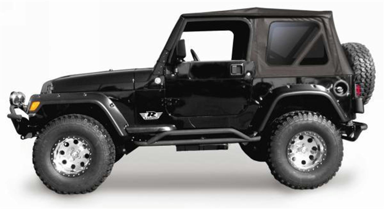Rampage Products 68835 Complete Soft Top Kit - Frame & Hardware for Full Steel Doors, Black Diamond