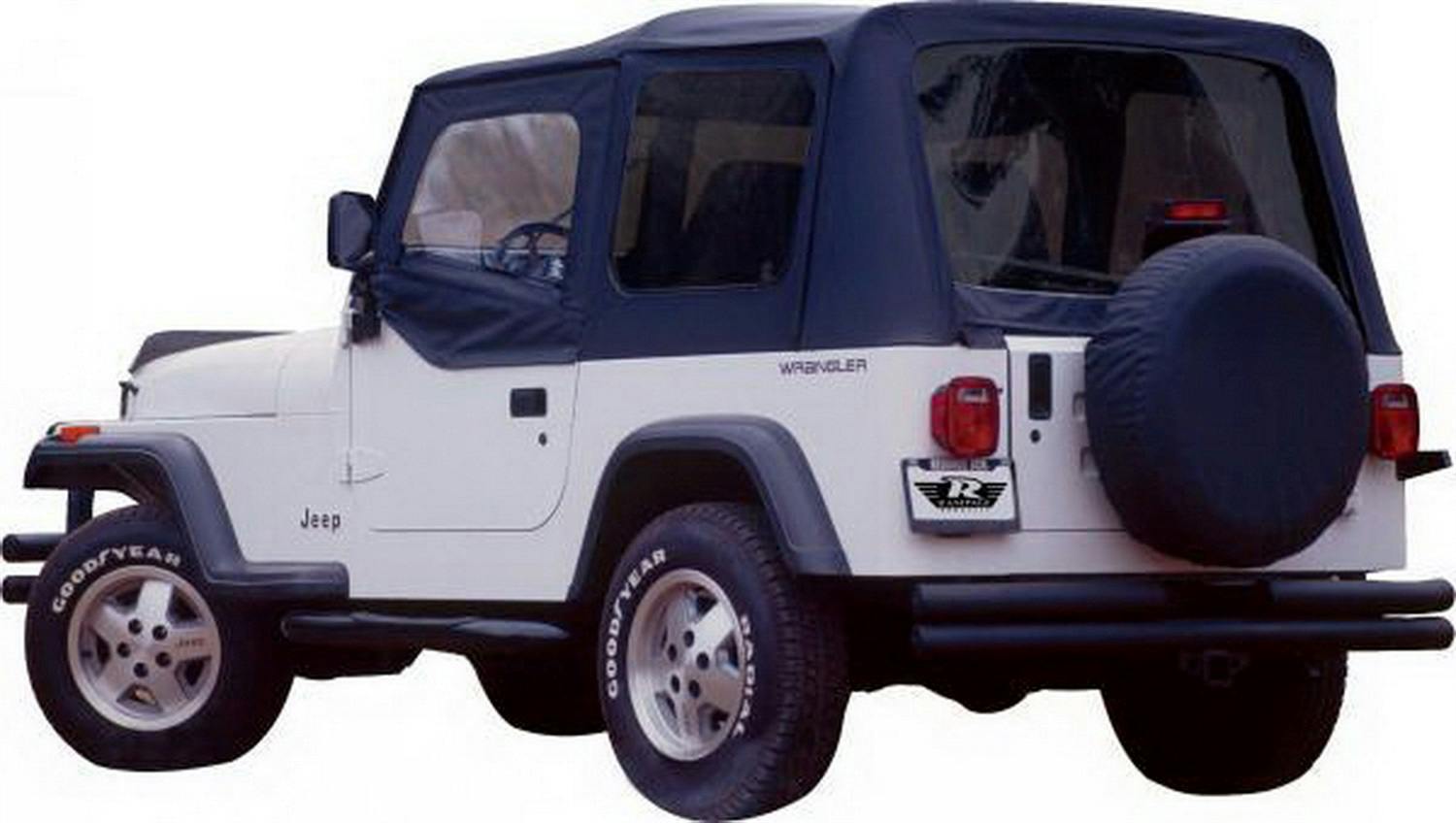 Rampage Products 68215 Complete Soft Top Kit - Frame & Hardware for Soft Upper Doors, Black Denim