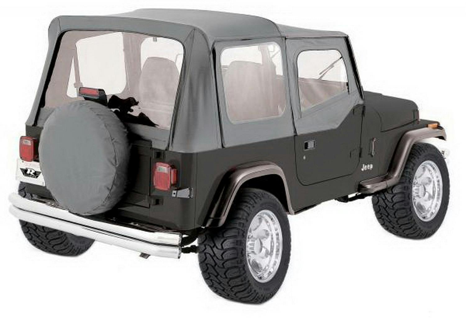 Rampage Products 68111 Complete Soft Top Kit - Frame & Hardware for Soft Upper Doors, Gray Denim