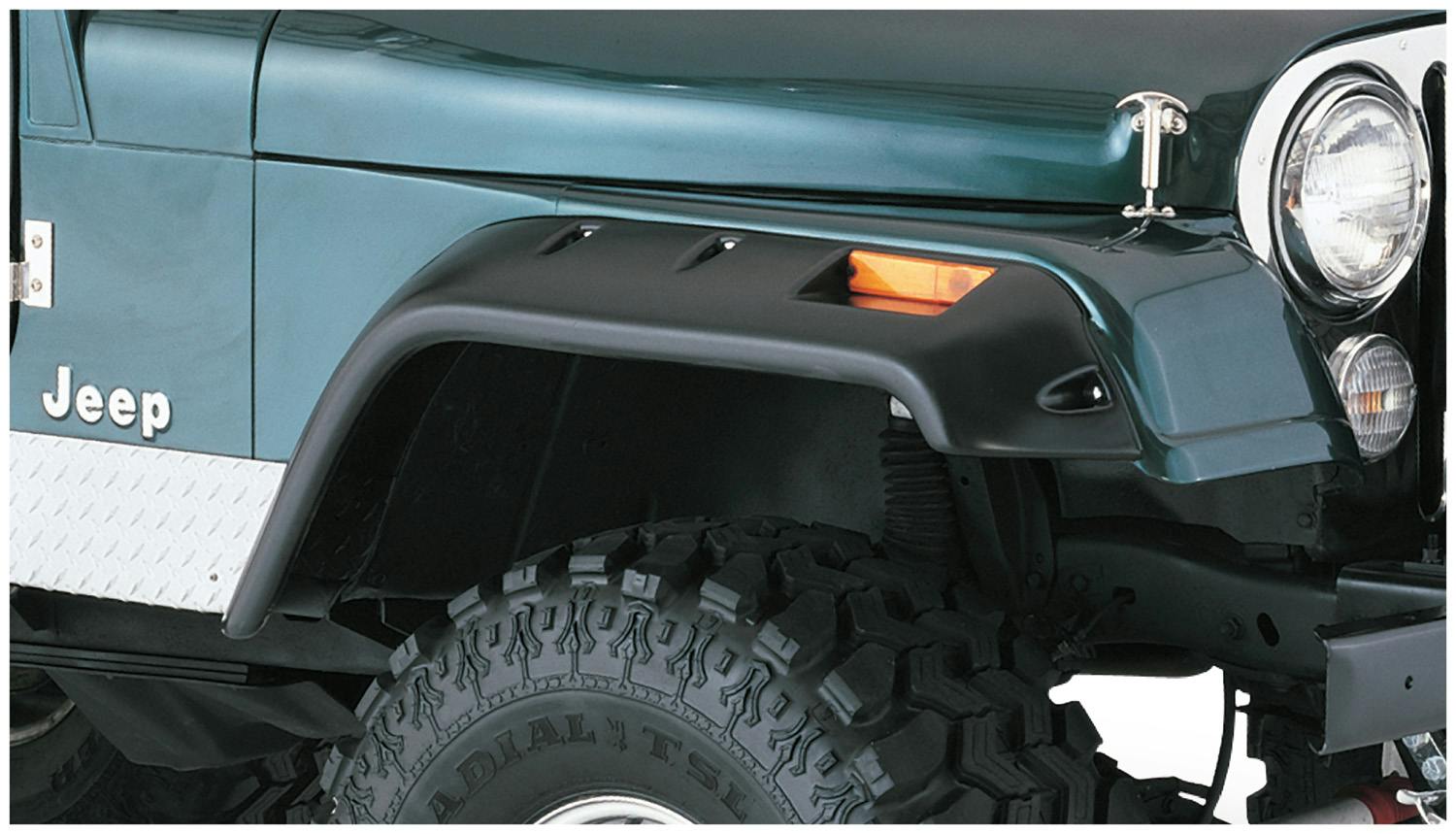 Bushwacker 10059-07 Fender Flares Cutout Style 2Pc Front