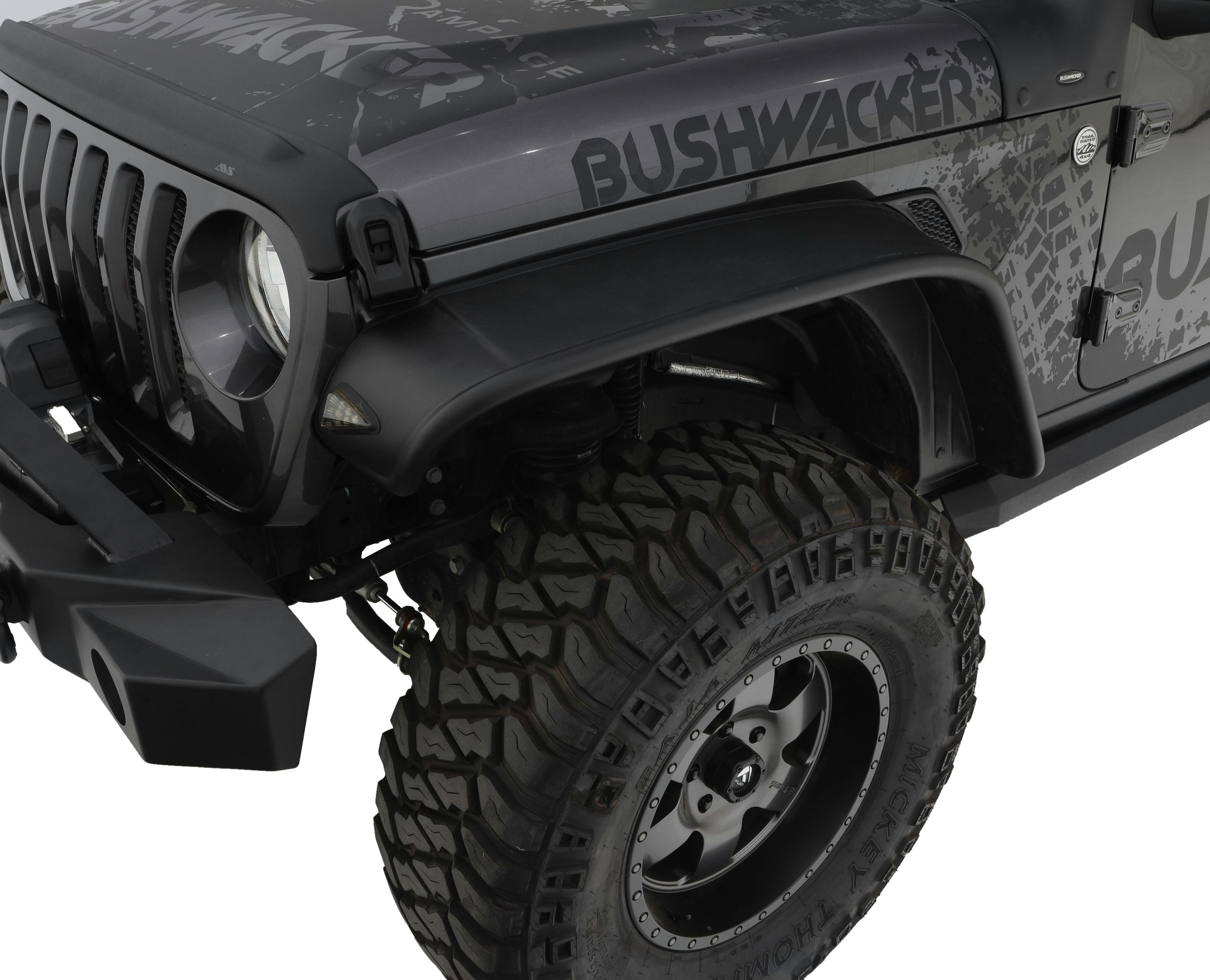 Bushwacker 10101-07 Fender Flares Flat Style 2Pc Front