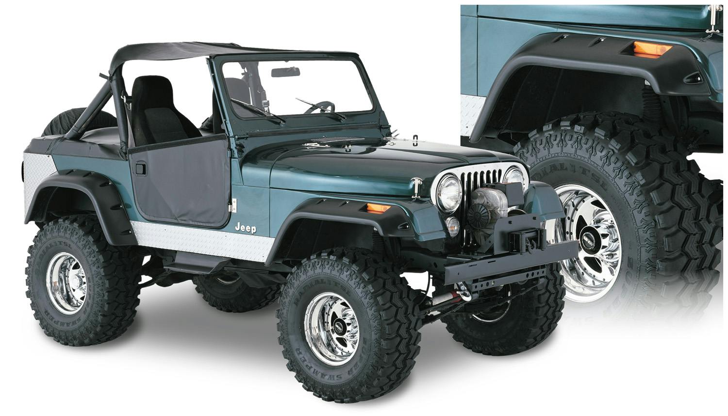 Bushwacker 10910-07 Fender Flares Cutout Style 4Pc