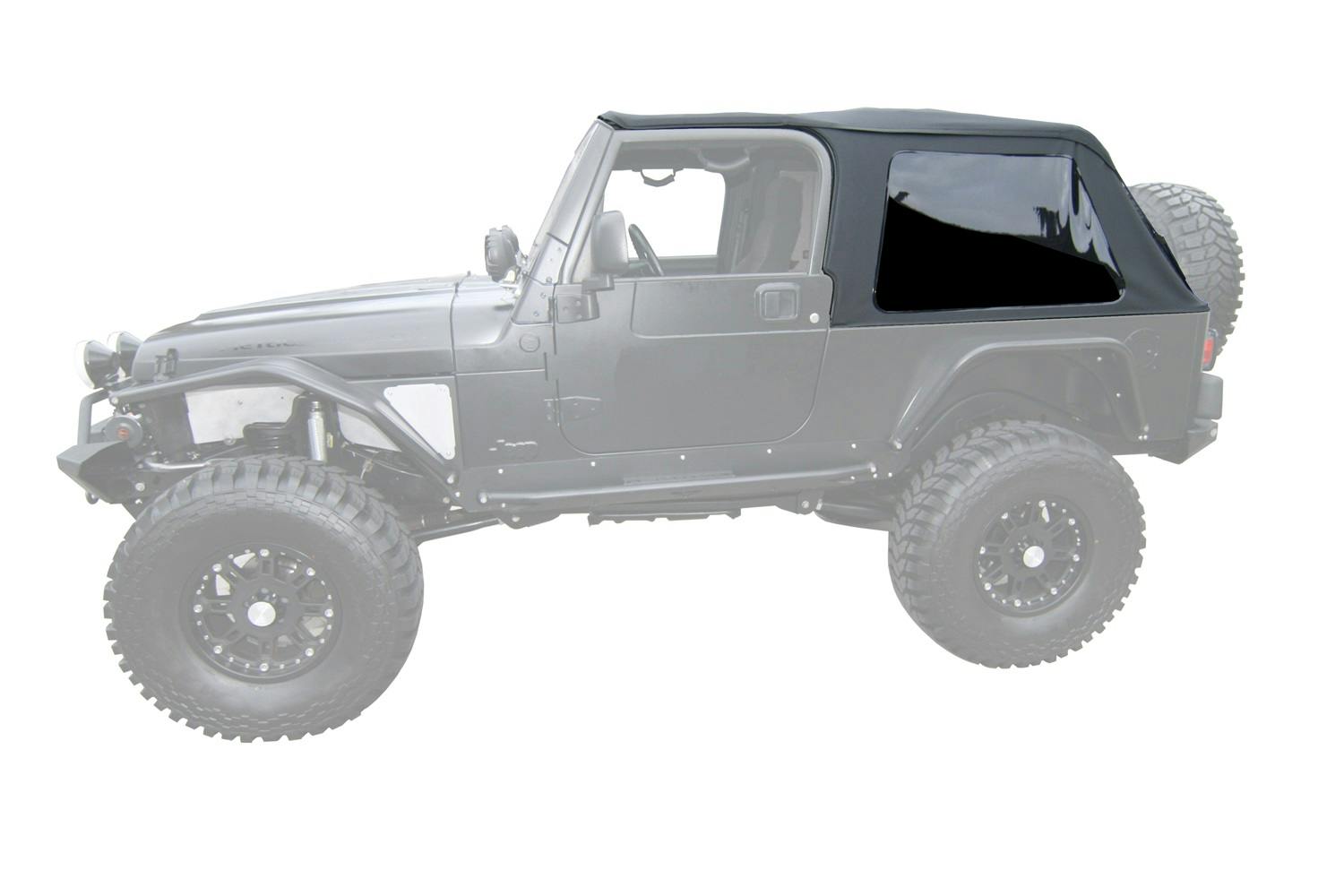 Rampage Products 109635 Frameless Soft Top Kit Sailcloth; Black Diamond; w/Tinted Windows