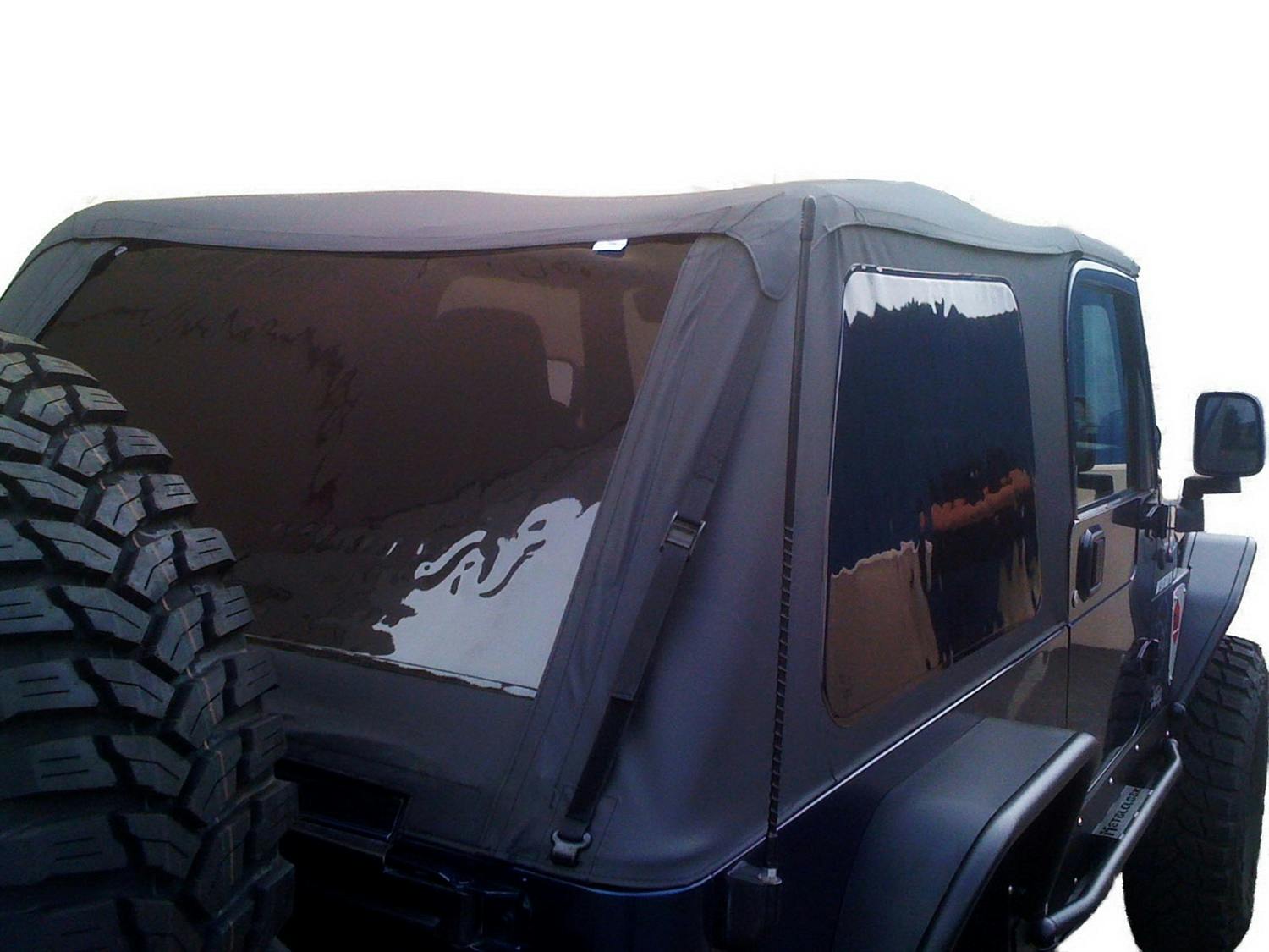 Rampage Products 109735 Frameless Soft Top Kit Sailcloth; Black Diamond; w/Tinted Windows