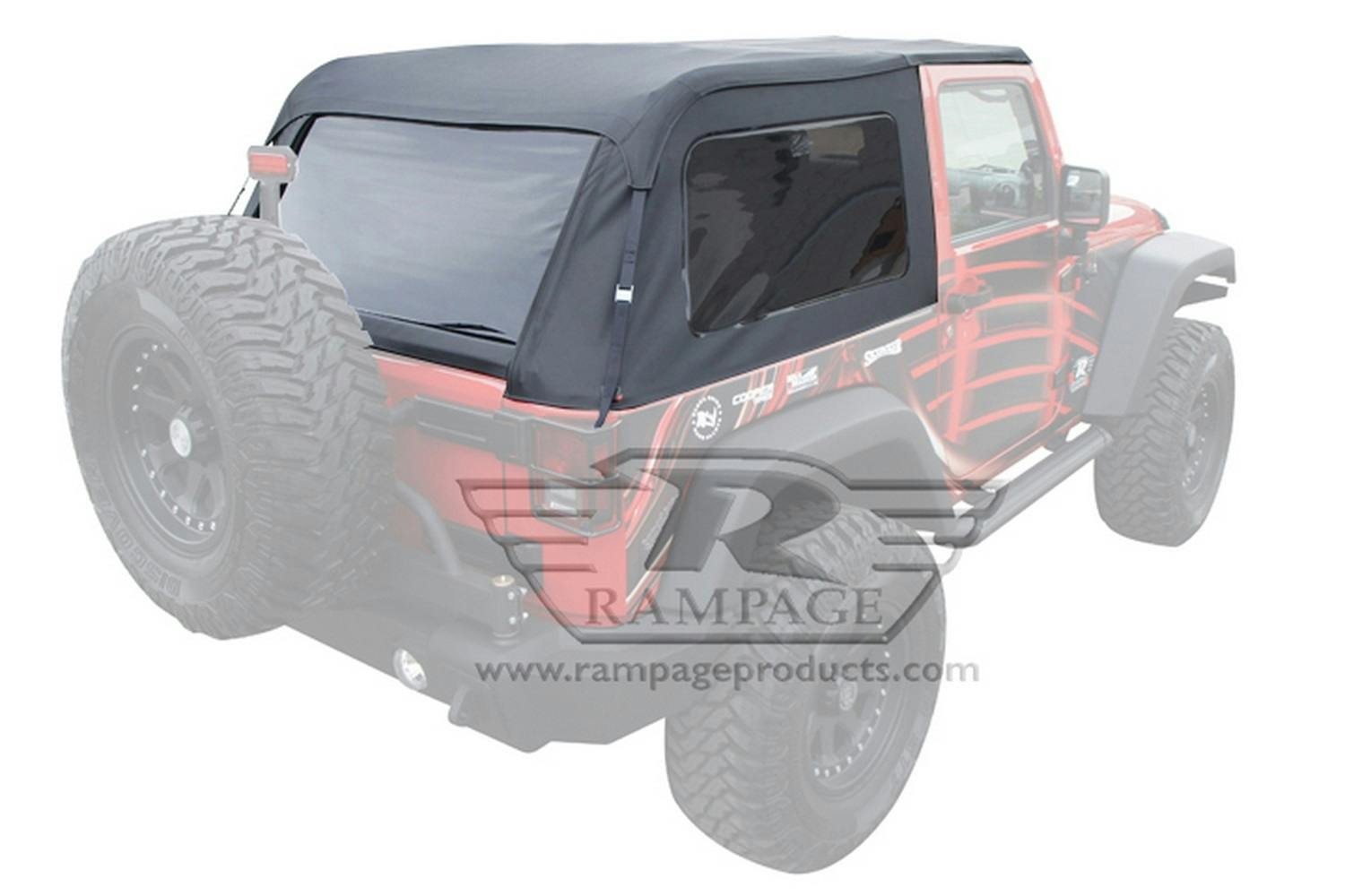 Rampage Products 106135 Frameless Soft Top Kit; Black Diamond