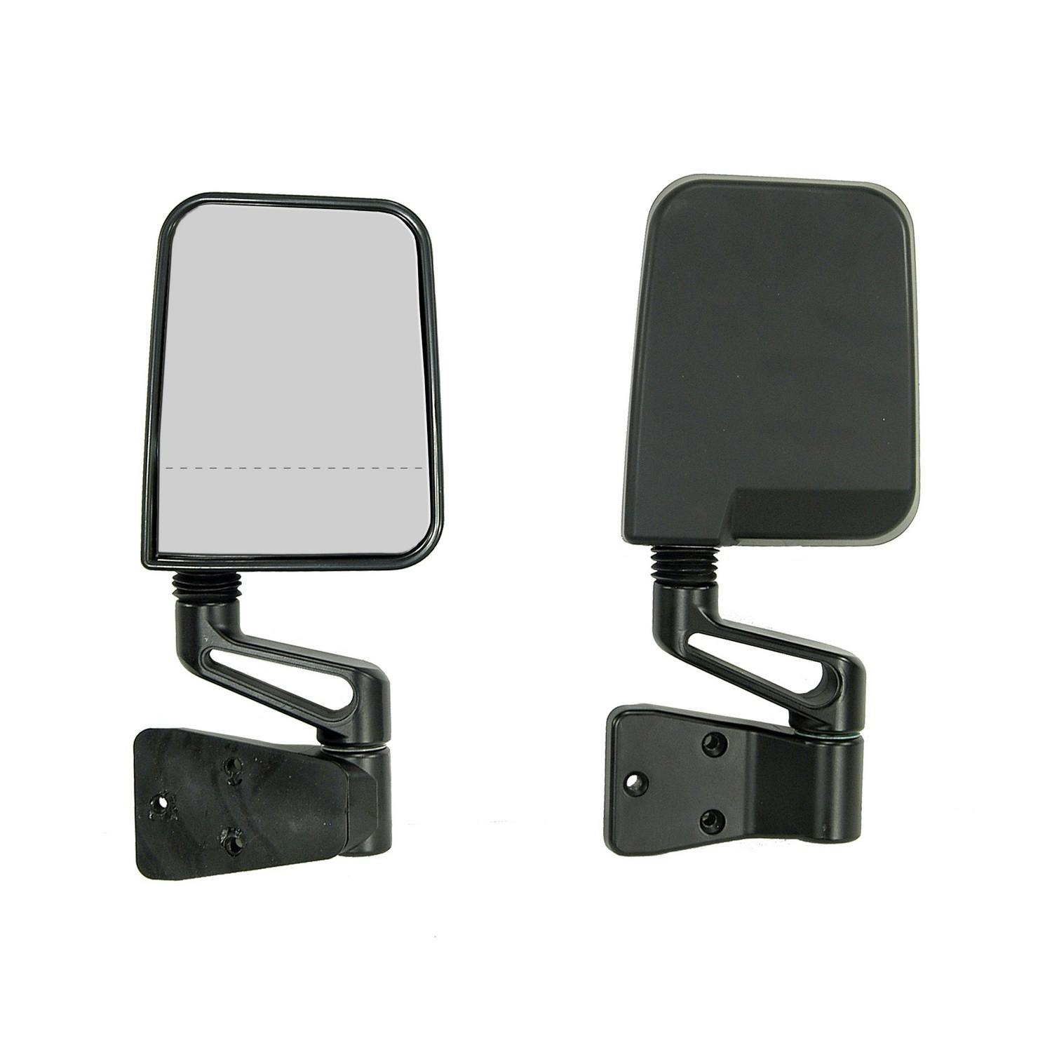 Rugged Ridge 11017.01 Door Mirror Kit; Dual Focus; Black; 87-02 Jeep Wrangler