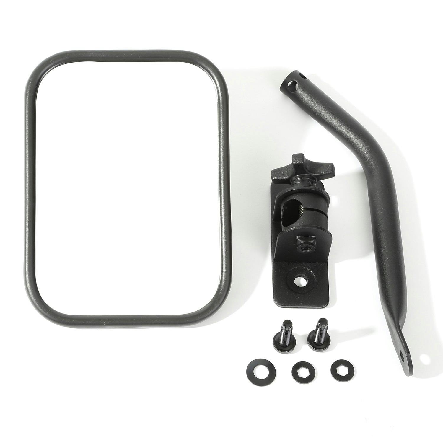 Rugged Ridge 11025.18 Quick Release Mirror, Textured Black, Rectangular