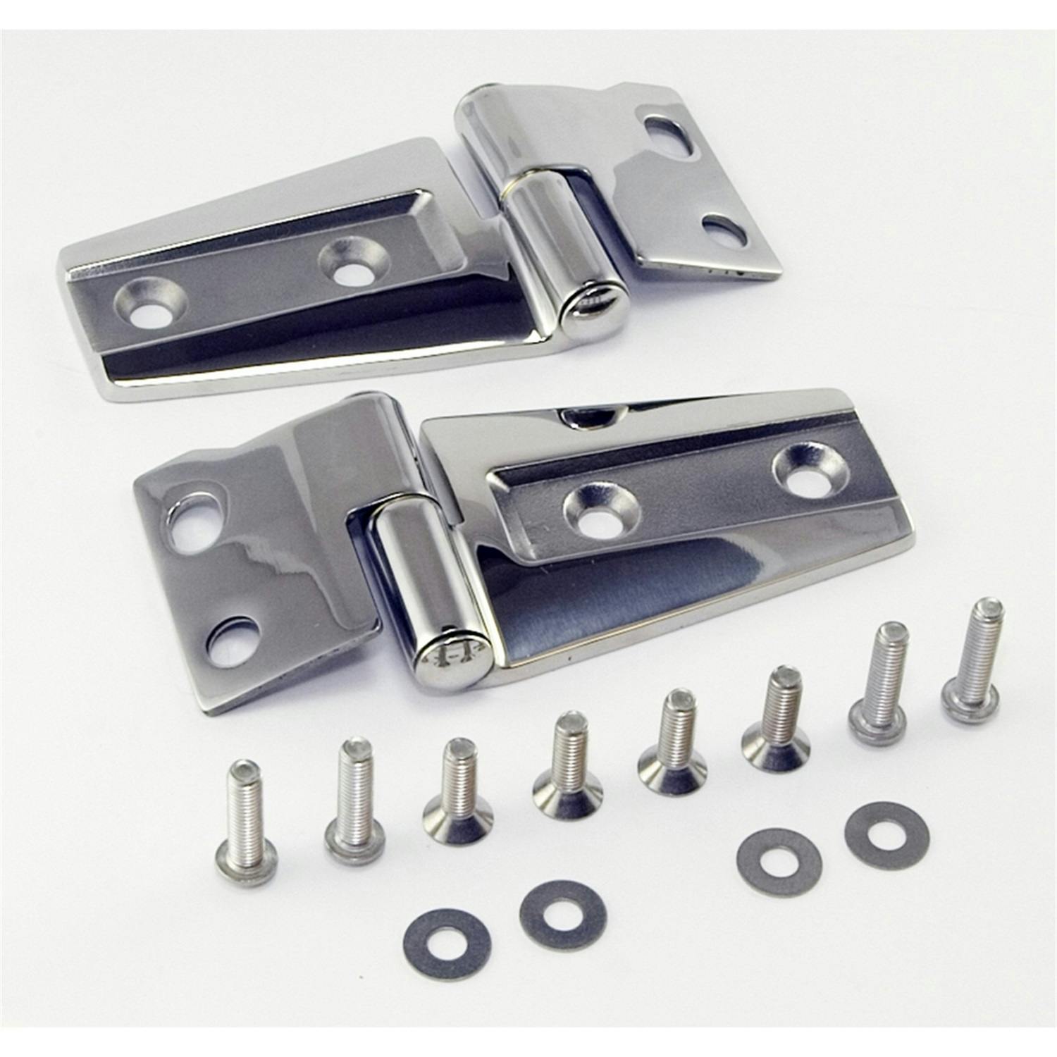 Rugged Ridge 11111.22 Hood Hinge Kit; Stainless Steel; 07-17 Jeep Wrangler JK