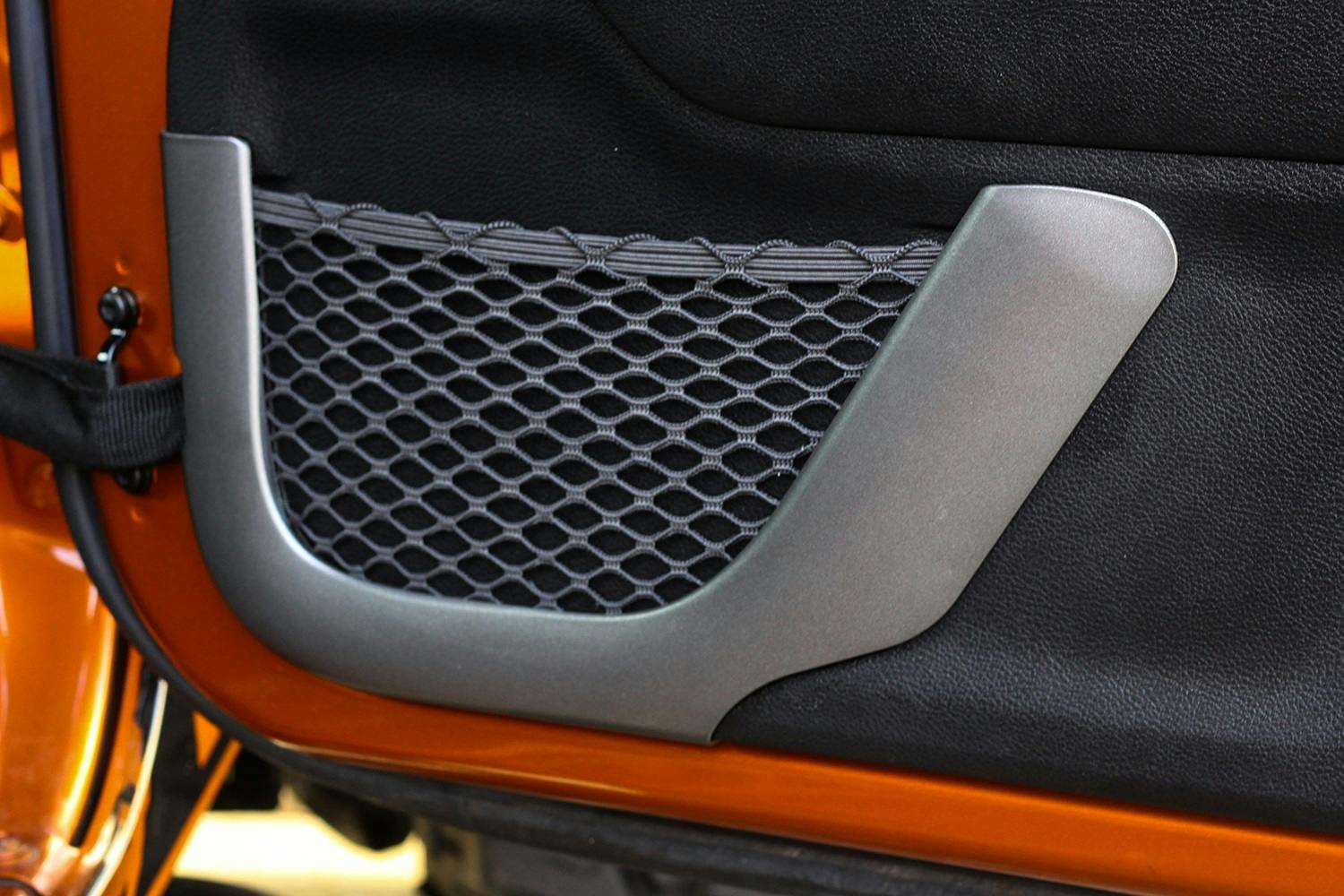 Rugged Ridge 11157.21 Front Charcoal Door Net Trim; 11-17 Jeep Wrangler JK