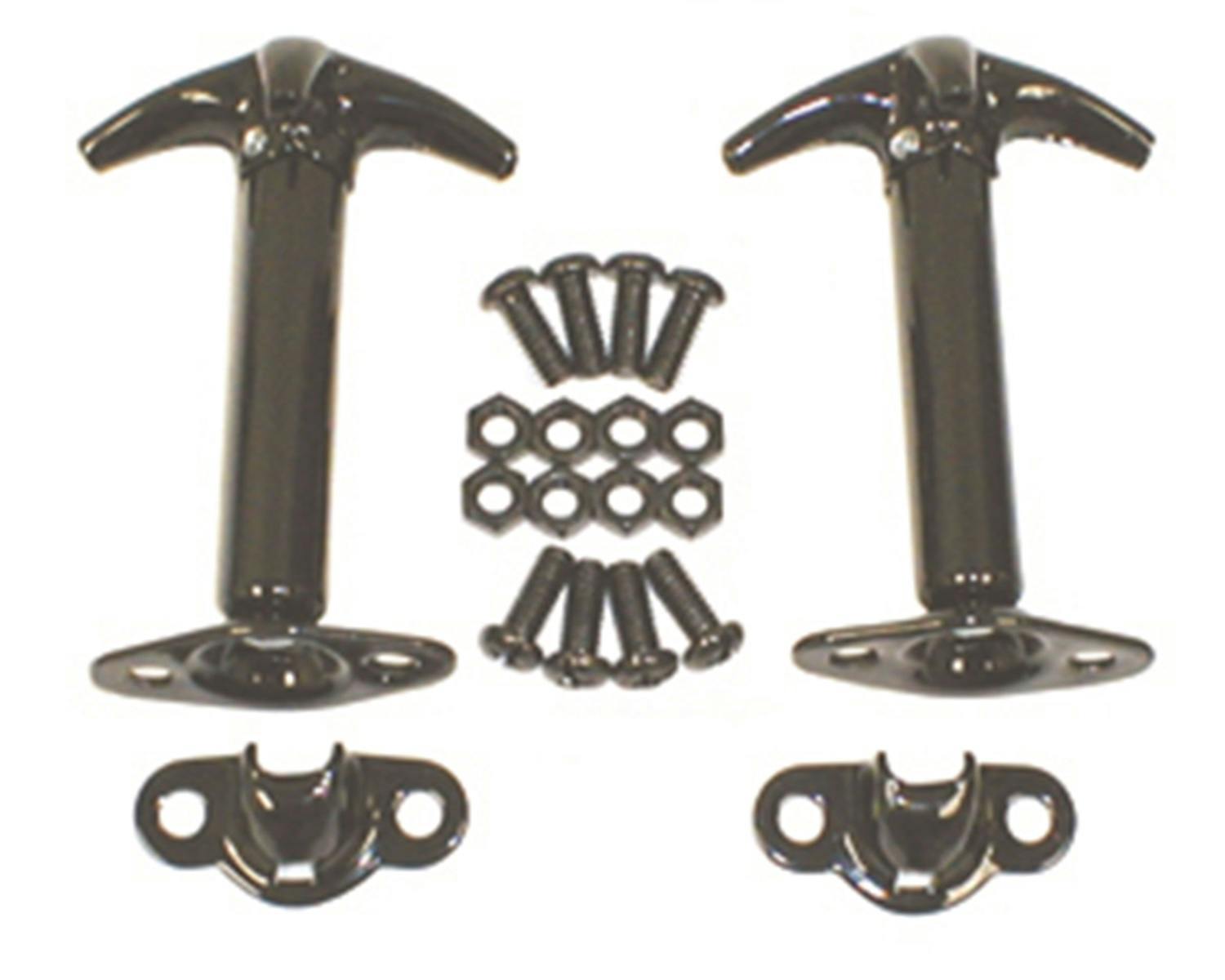 Rugged Ridge 11210.01 Hood Catch Kit; Black; 41-95 Jeep CJ/Wrangler YJ