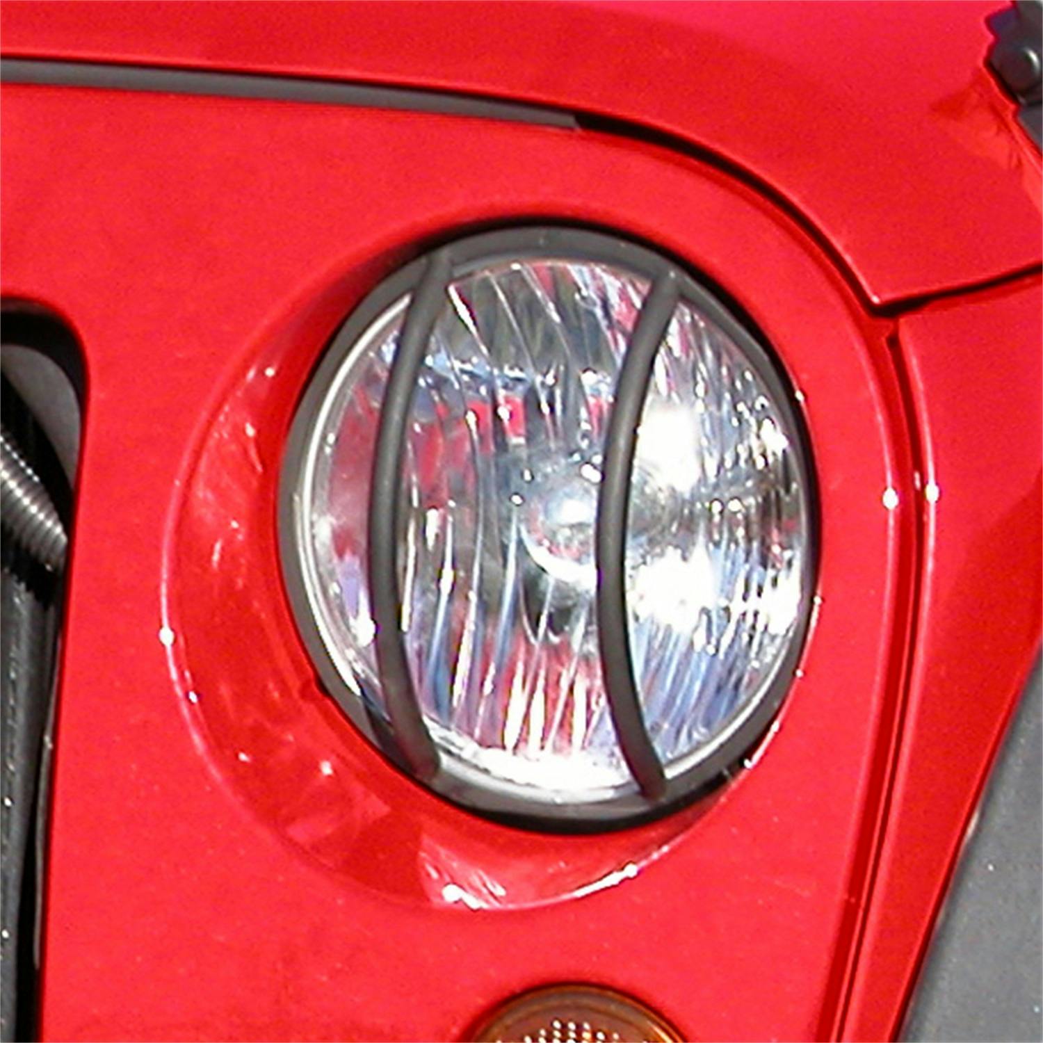 Rugged Ridge 11230.03 Headlight Euro Guards; Black; 07-17 Jeep Wrangler JK