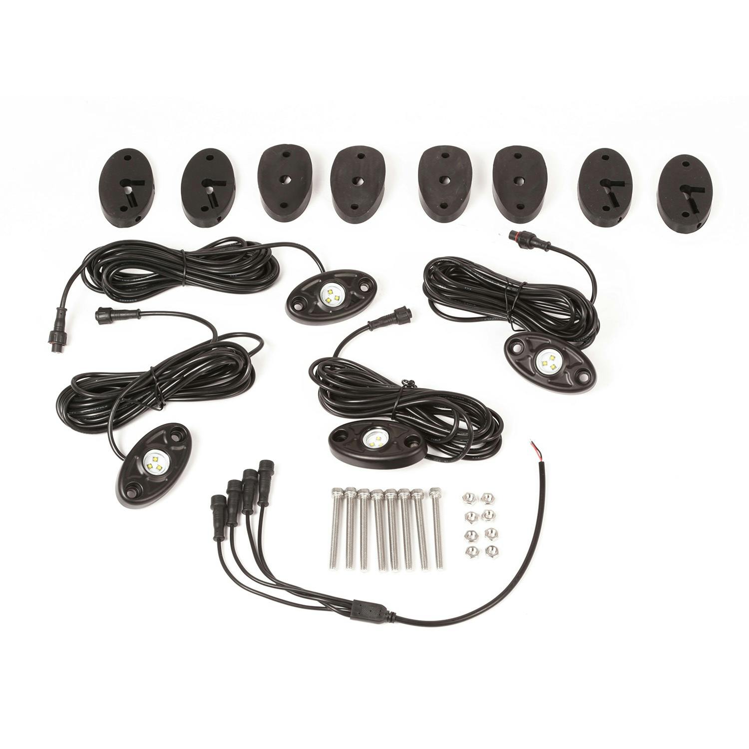 Rugged Ridge 11232.39 LED Rock Light Kit; 4-Piece; White; 07-17 JK