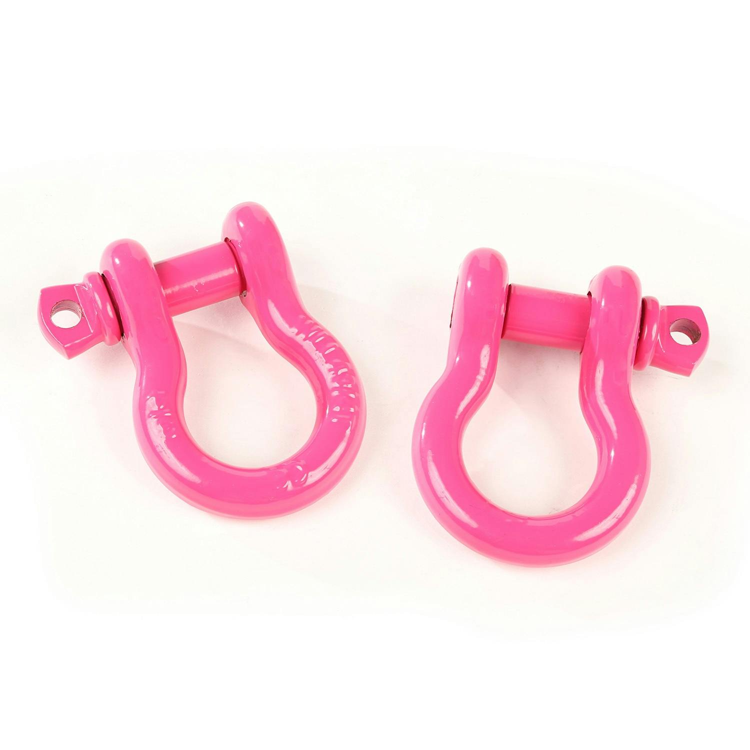 Rugged Ridge 11235.09 D-Ring Shackles; 3/4-Inch; Pink; Steel; Pair