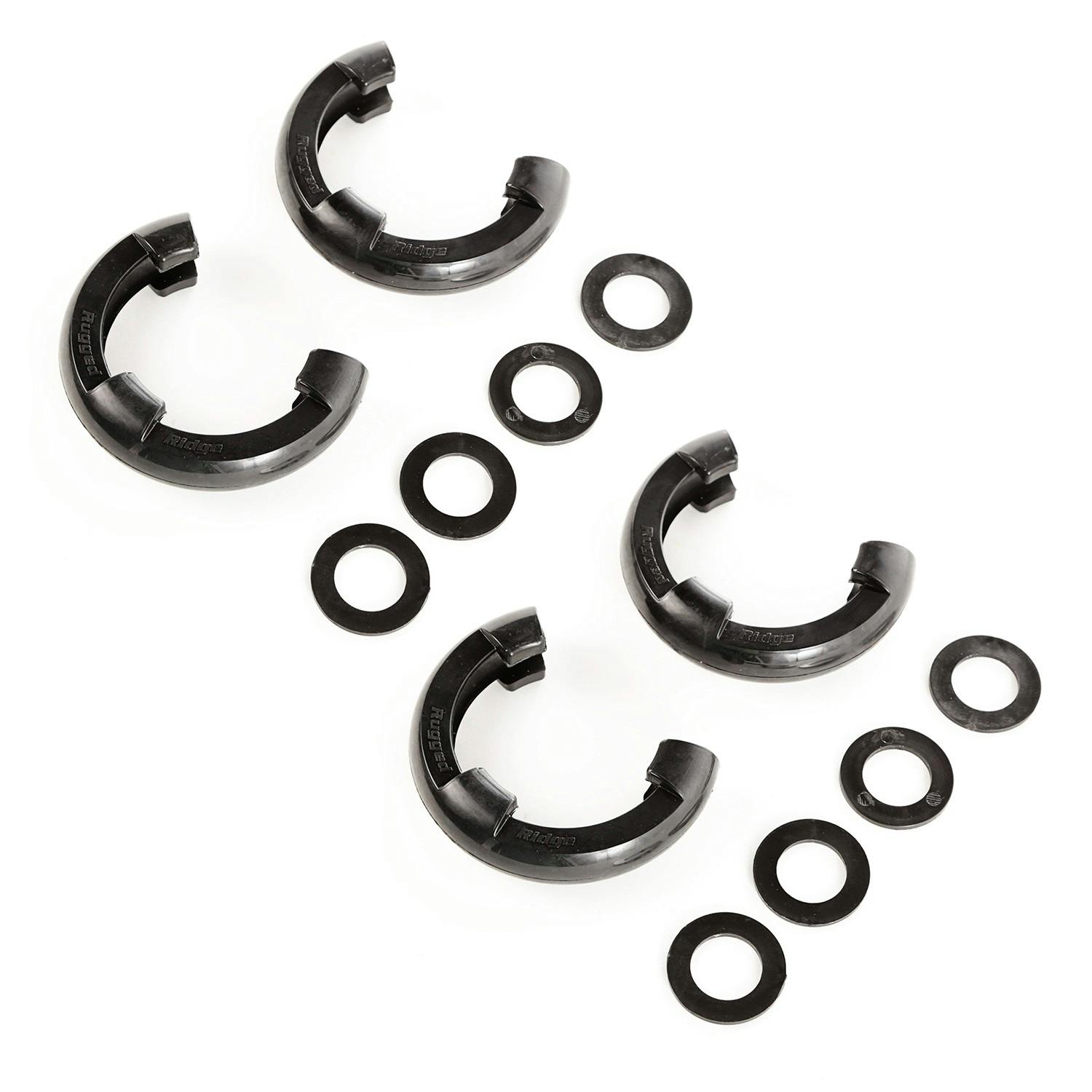 Rugged Ridge 11235.60 D-Ring Isolator Kit; Black; 2-Pair; 3/4-Inch