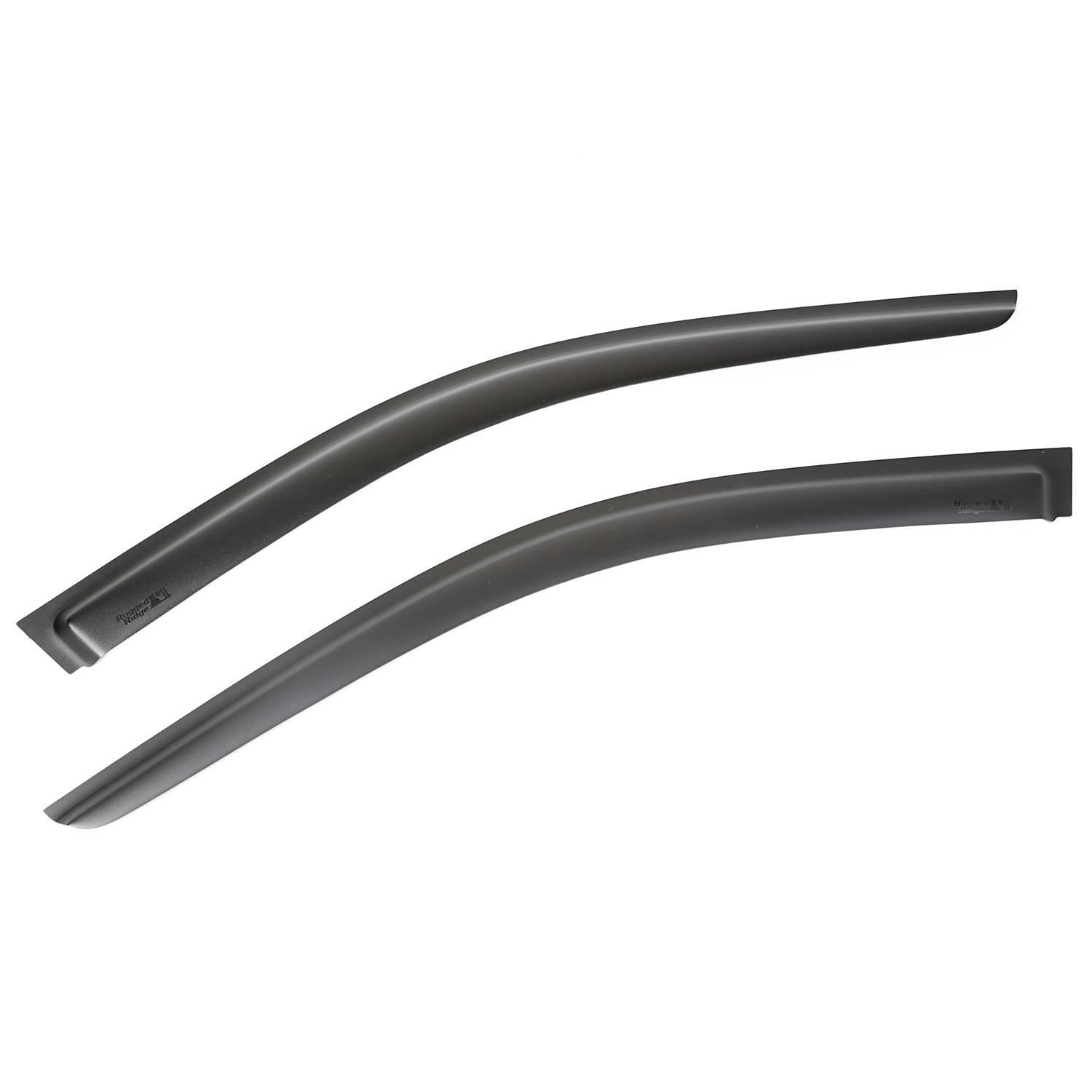 Rugged Ridge 11349.07 Front Window Visors, Matte Black