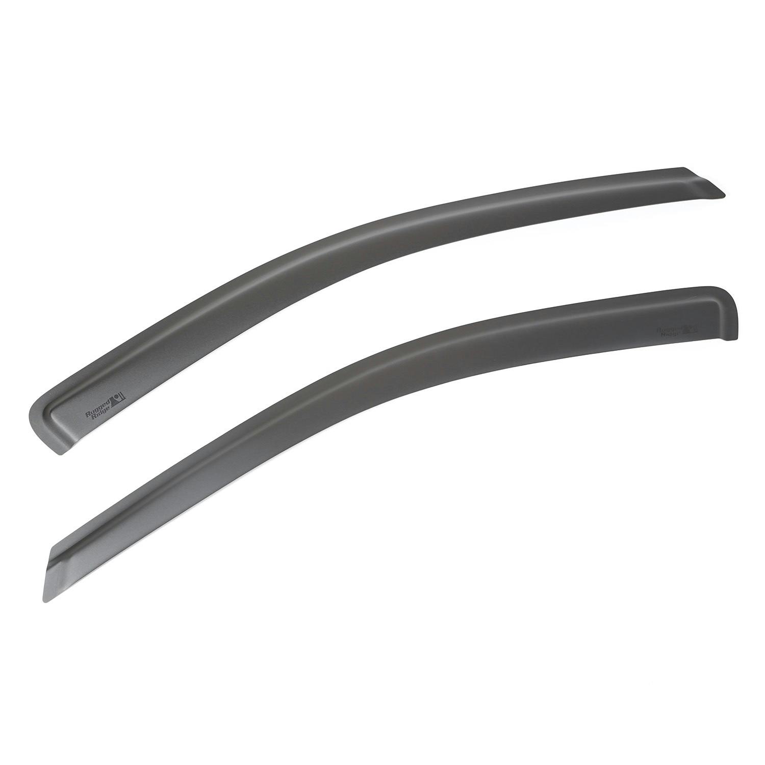 Rugged Ridge 11349.08 Front Window Visors, Matte Black
