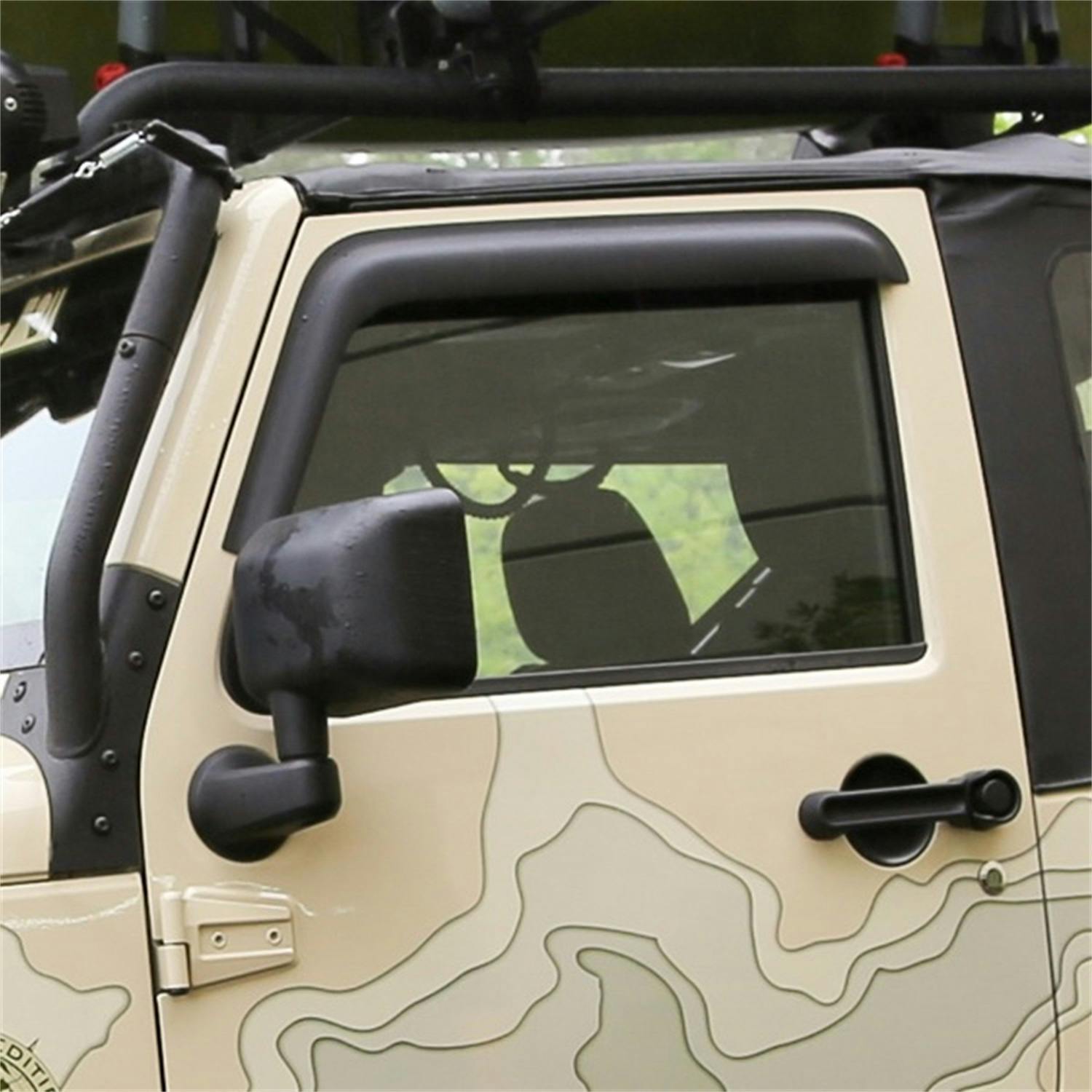 Rugged Ridge 11349.11 Window Visors; Matte Black; 2-Door; 07-17 Jeep Wrangler JK