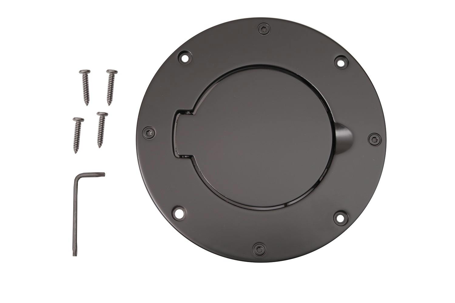 Rugged Ridge 11425.02 Non-Locking Gas Cap Door; Black; 97-06 Jeep Wrangler TJ