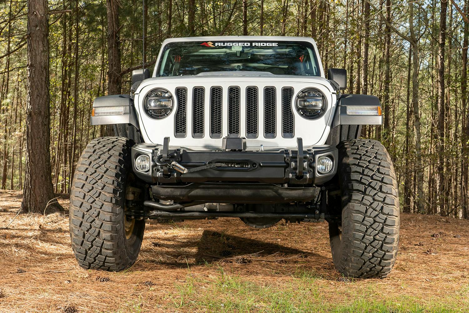 Rugged Ridge 11549.04 Arcus Front Bumper, w/ Winch Tray & Tow Hooks