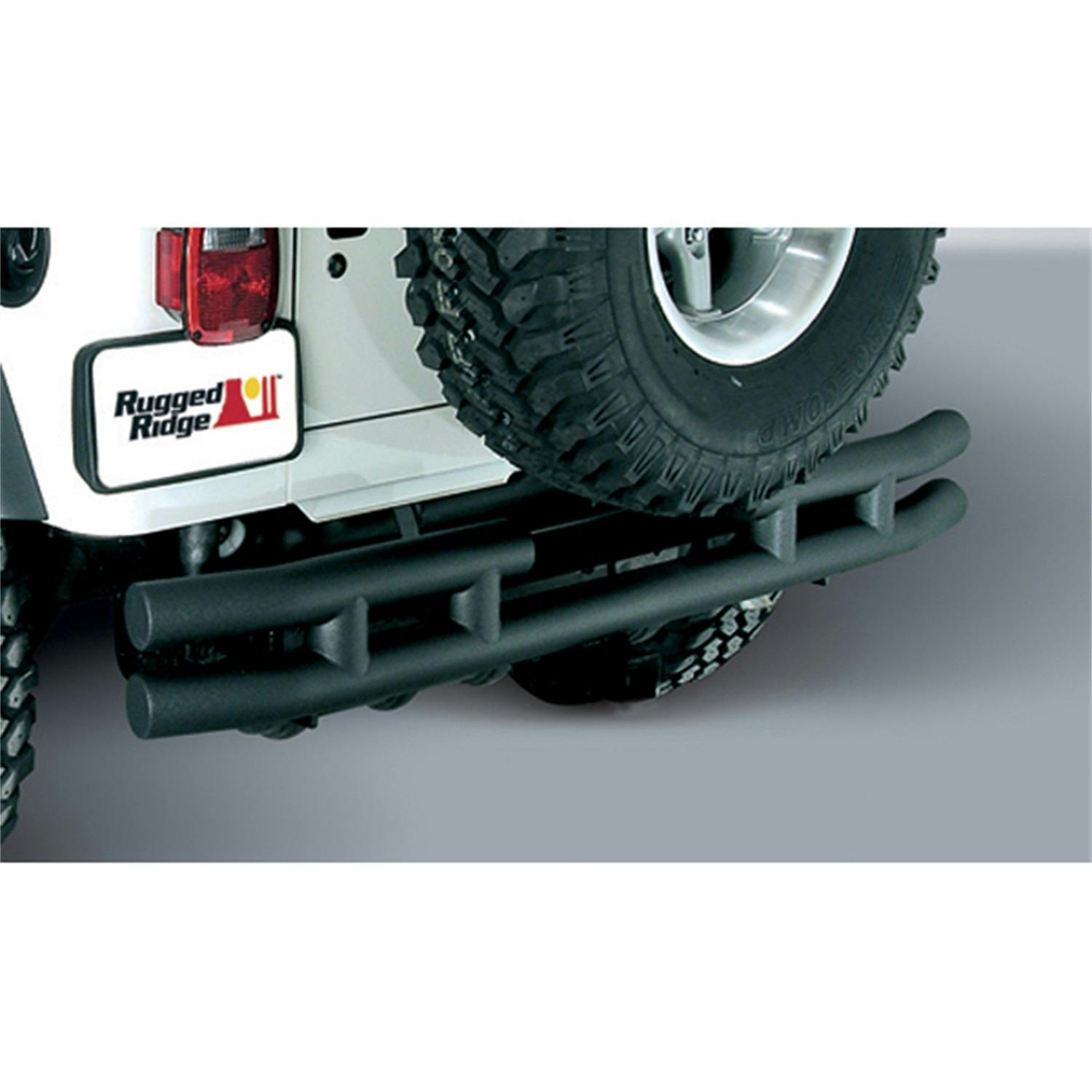 Rugged Ridge 11571.01 Double Tube Rear Bumper; 3 Inch; 55-86 Jeep CJ Models