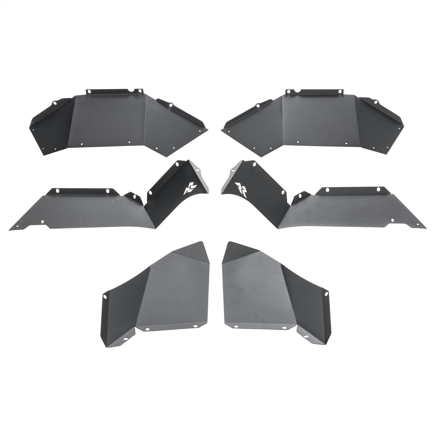Rugged Ridge 11615.62 Inner Fender Liners, Rear, Aluminum, Black