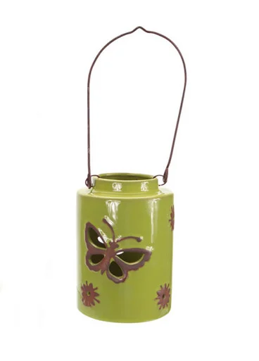 12.5″ Green Cut-Out Butterfly Tea Light or Votive Candle Holder