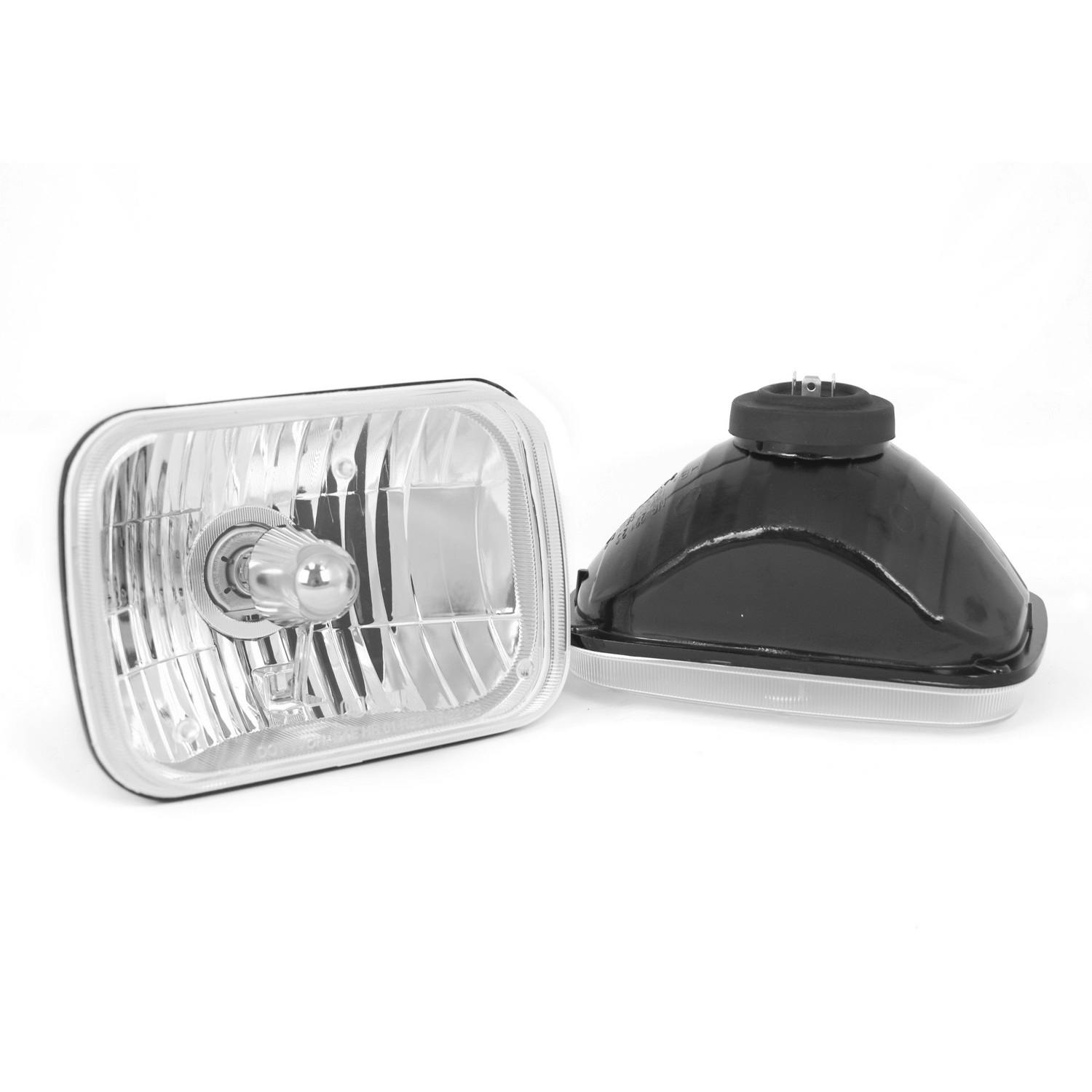 Rugged Ridge 12402.82 Crystal H2 Headlights, Rectangular