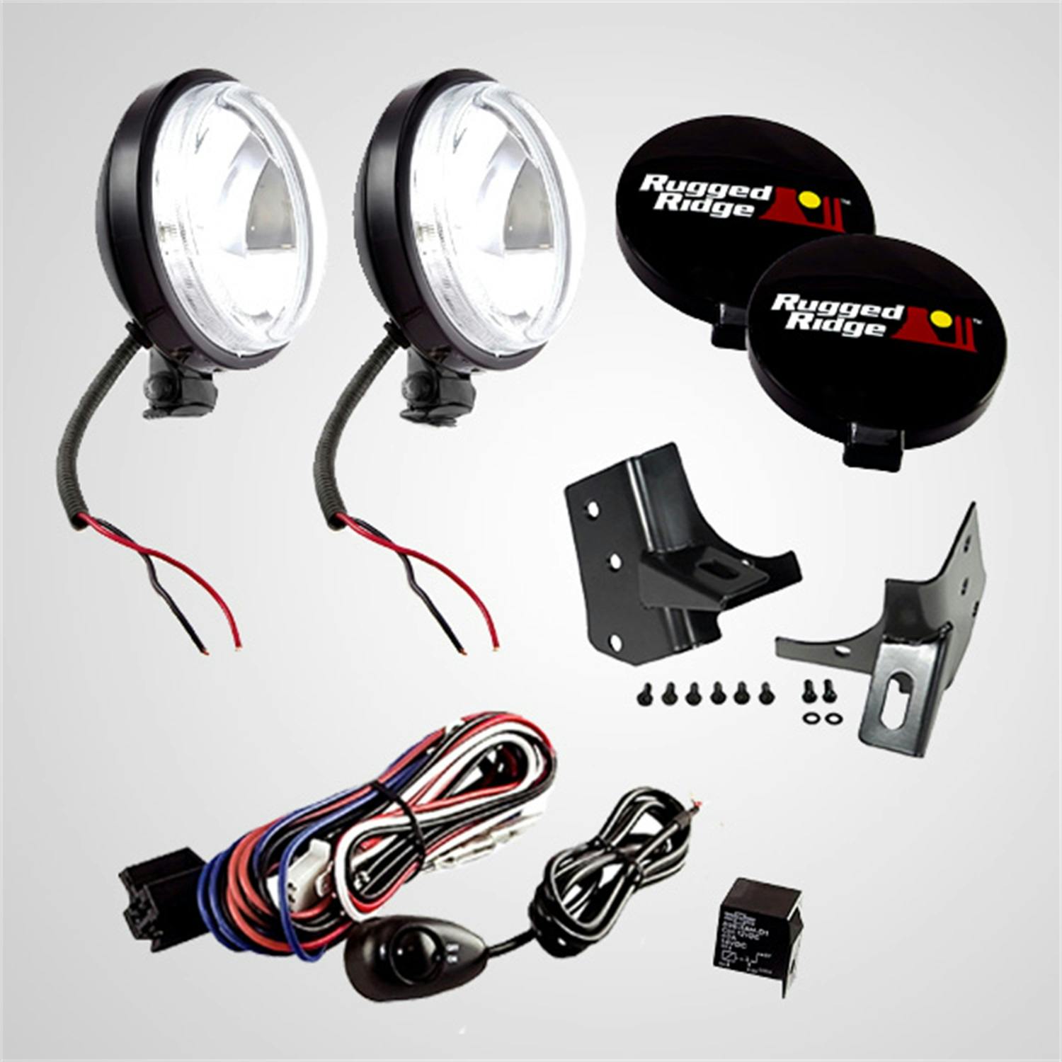 Rugged Ridge 12495.06 Windshield Light Mount Kit; 97-06 Jeep Wrangler TJ