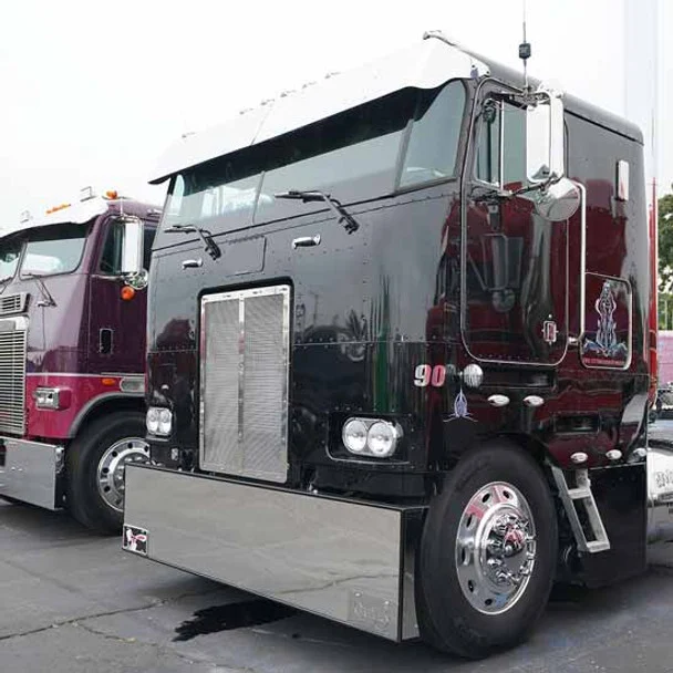 13 Inch Stainless Steel Drop Visor For Peterbilt 352 Cabover