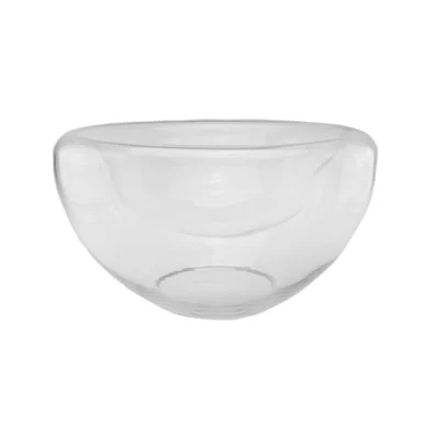 13″ Transparent Glass Pillar Candle Holder with Concave Interior