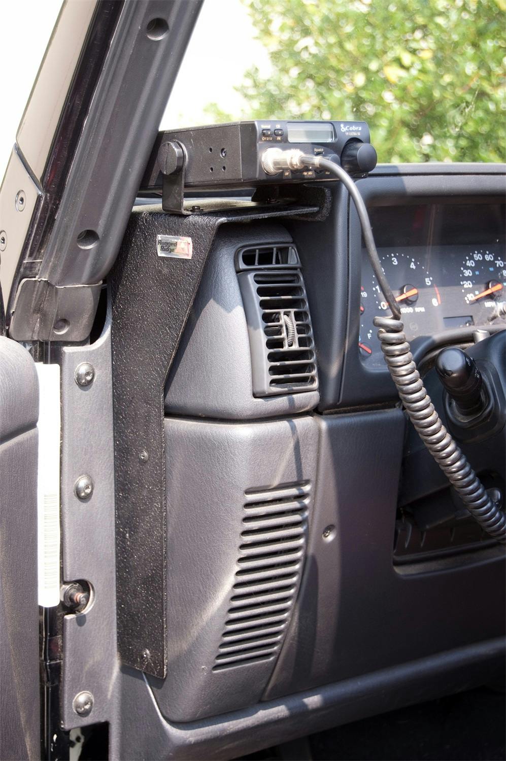 Rugged Ridge 13551.09 CB Radio Dash Mount; 97-06 Jeep Wrangler TJ/LJ