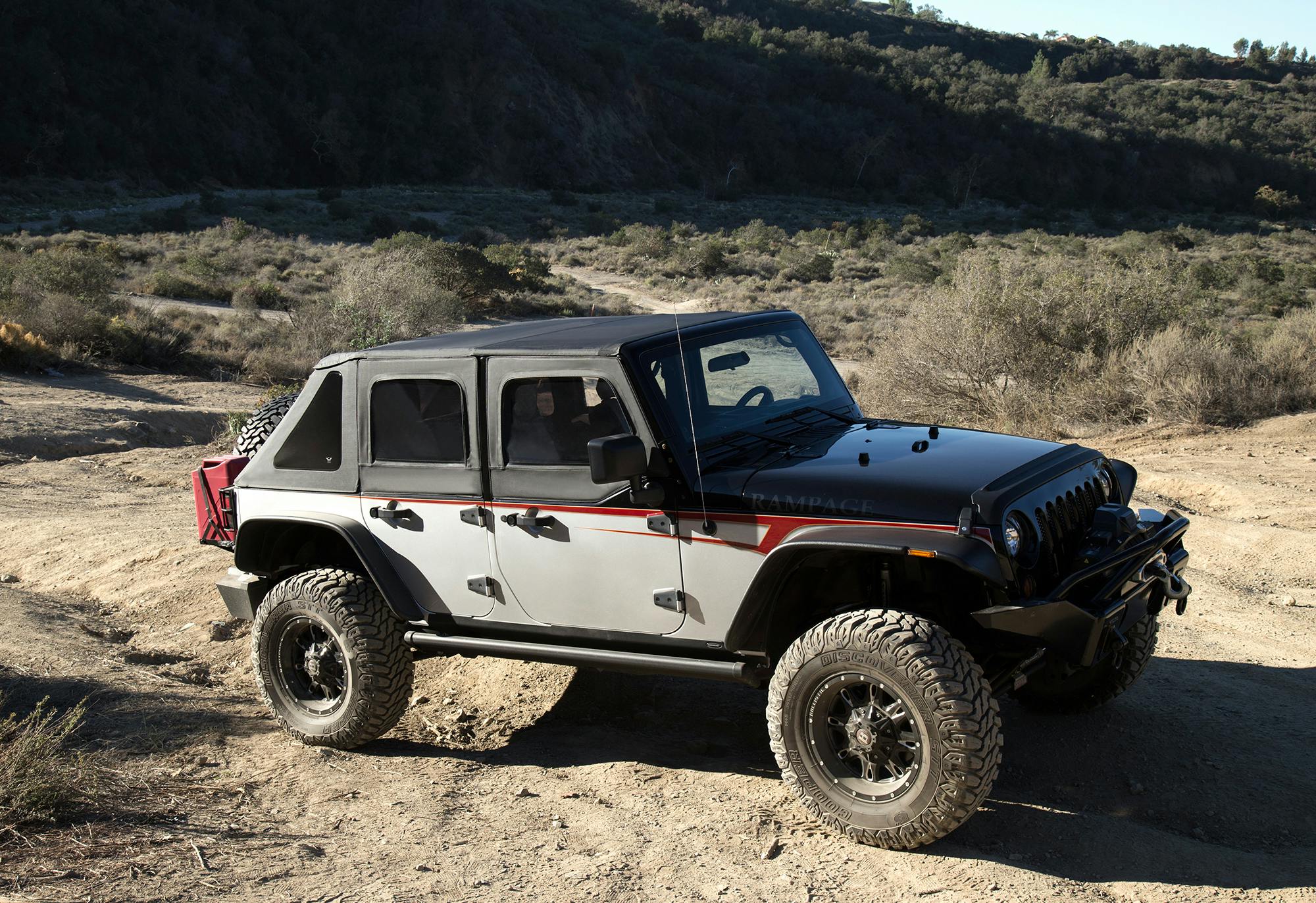 Rampage Products 139835 Trailview Frameless Soft Top; Black Diamond; w/Tinted Windows/Door Surrounds