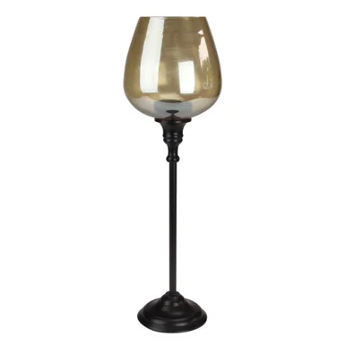 16.25″ Decorative Large Golden Luster Brown Stemmed Votive Candle Holder