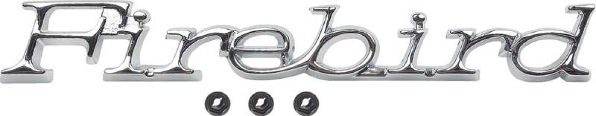 1971-81 Pontiac, "Firebird" Front Fender Emblem, with Hardware, Each, GM Licensed