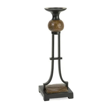 18.5″ Carolyn Kinder Contemporary Black and Brown Decorative Pillar Candle Holder
