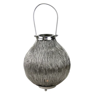 18.5″ Urban Life Contemporary Silver Tea Light Candle Holder Lantern