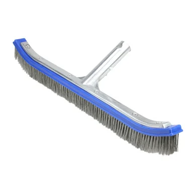 18″ Blue Stainless Steel Concrete Pool Floor and Wall Algae Brush Head – Effortless Cleaning for Inground Pools
