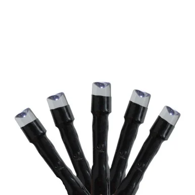 192 Battery Operated White LED 8-Function Christmas Lights – 47.75 ft Black Wire