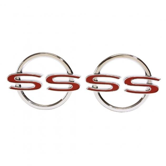 Trim Parts 64 Full-Size Chevrolet Rear Quarter Panel "SS" Emblem, Pair 2360