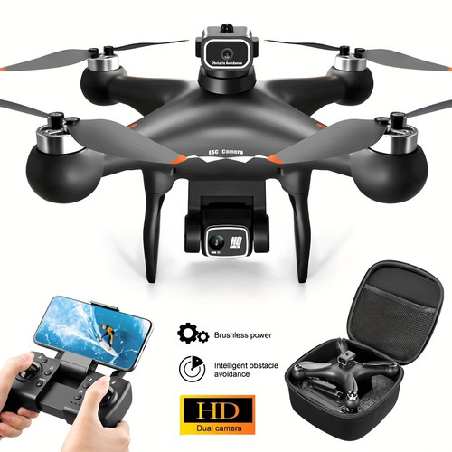 The S116 Drone Features Flow Positioning, Obstacle Avoidance, Dual Adjustable HD Cameras, Long-Lasting Brushless Motors, Making It a Perfect Toy And Gift for Both Adults And Children Black Color