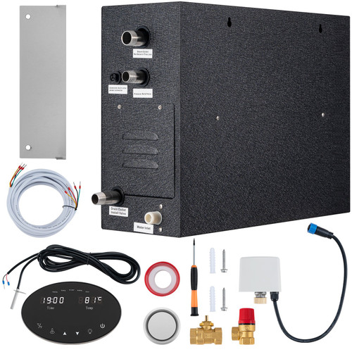 Steam Shower Generator, 10.5 kW, Segmented Heating & Temperature Customization & 24h Timer Steam Bath Kit, Automatic Drainage Luxury Home Steam Shower System, Acrylic Room Max. 355 Cu. Ft