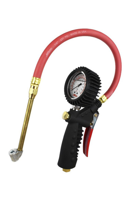 Milton™ Pro Analog Tire Inflator/Pressure Pistol Grip Gauge, Classic Dual Head Chuck, 15" Hose