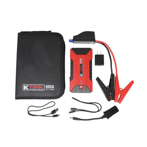 K Tool International Compact Jump Starter 800 amp, 12-volt, 12,000mAh