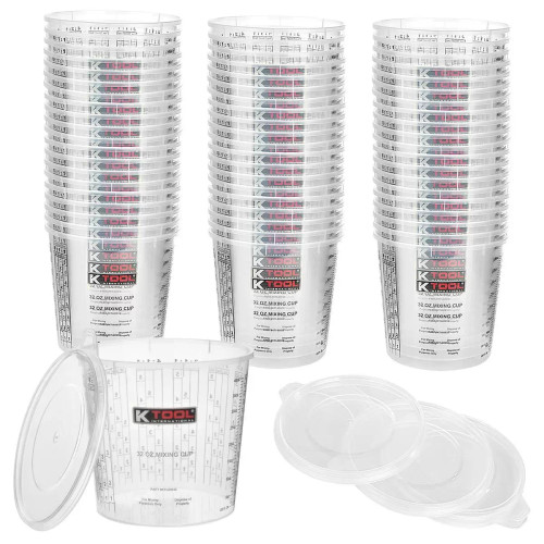 K Tool International Mixing Cup 1 Quart 32 fl. oz. 4-Sleeves of 25 (Replaced by HIT.MC32.CS)